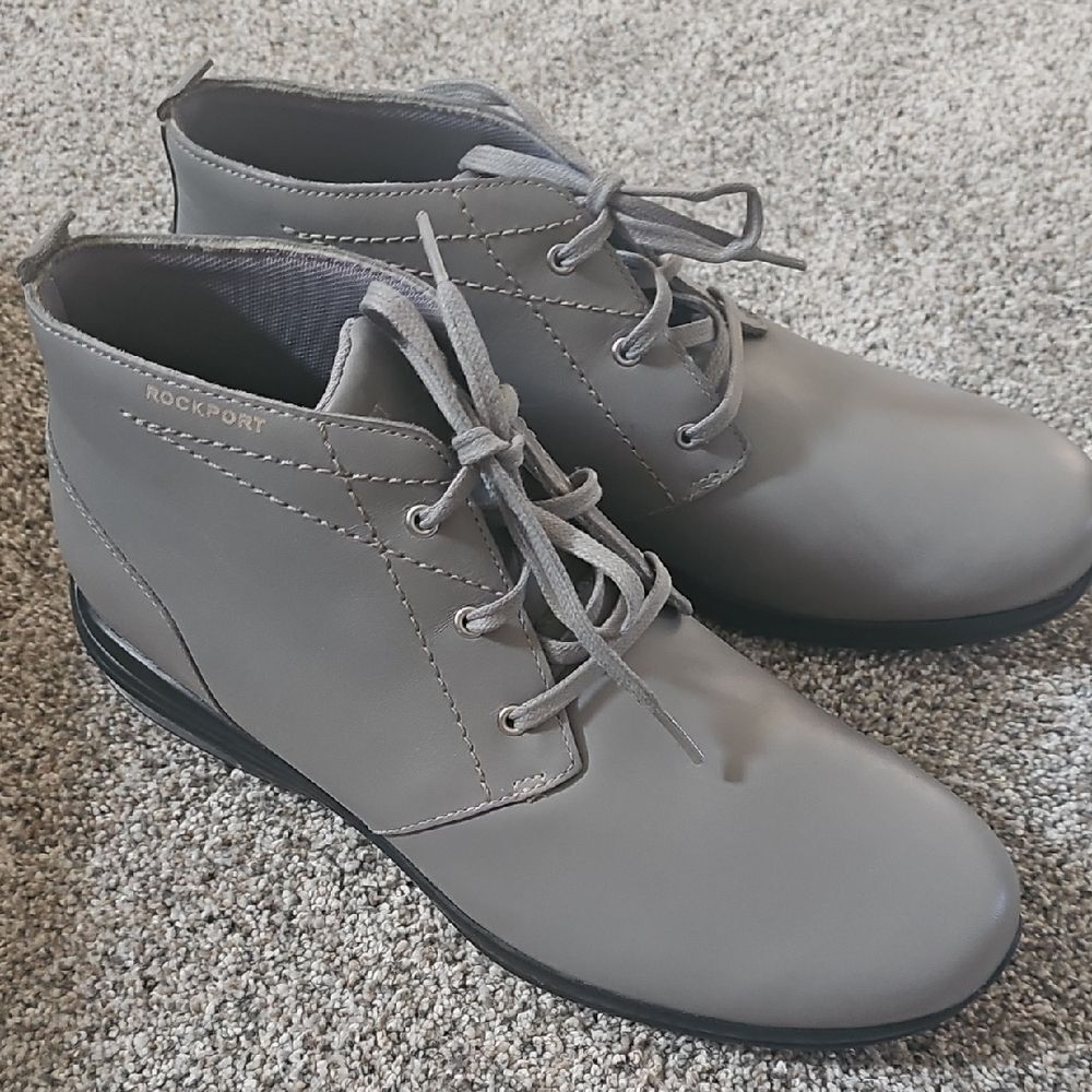 Mens Rockport Light Gray Ankle Boots